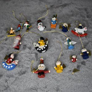 Vintage Miniature Ornaments Set of 15